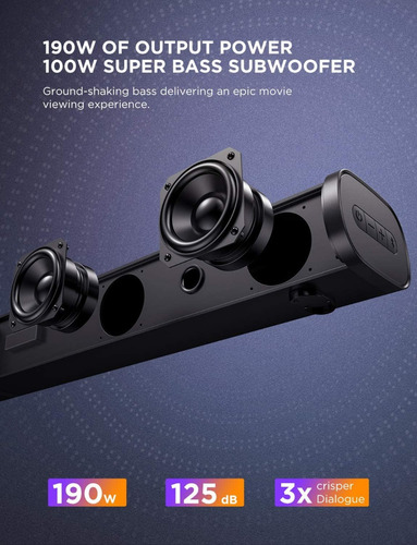 Cornetas Barra Sonido Subwoofer 2.1 Bluetooth Hdmi Usb 190w