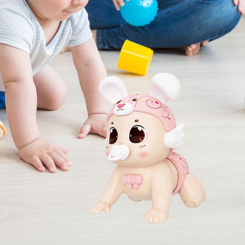 Za Brinquedo De Bebê Engatinhando, Boneca Elétrica De Rosa