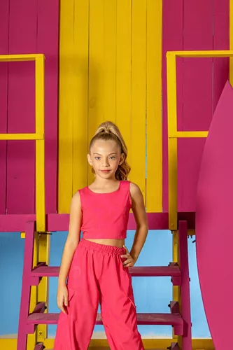 Conjunto Infantil Menina Blogueirinha Barbie Saia Rosa De Luxo