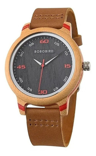 Reloj De Madera Bobo Bird Gt048 Bambú 44 Mm Con Caja