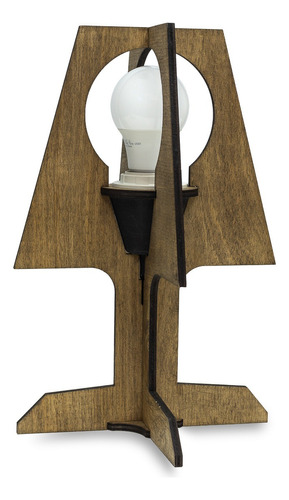 Lampara Velador Led De Mesa Madera Diseño Encastrable E27