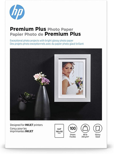 Papel Fotográfico Hp Premium Plus | Brillante | 4x6 | 100 H
