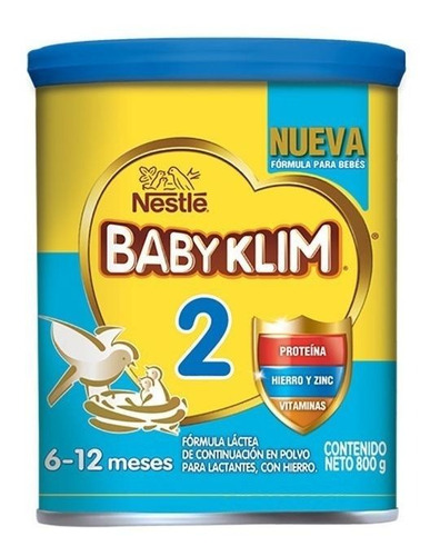 Imagen 1 de 3 de Leche de fórmula en polvo Nestlé Baby Klim 2 en lata de 800g - 6 a 12 meses