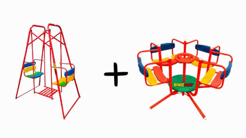 Calesita Infantil + Hamaca Gemela Combo Dinizplay