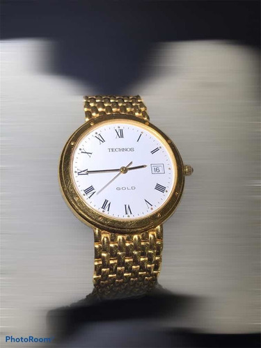 Relógio De Ouro 18k Com Vidro De Safira, Marca Technos.