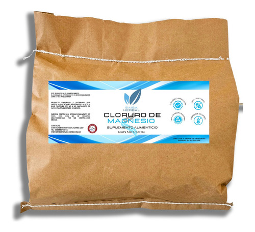 Cloruro De Magnesio Usp 10 Kg. Sabor Amargo