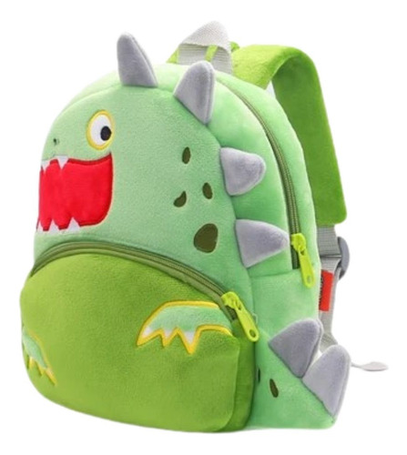 Mochila Preescolar De Felpa Animalitos Color Dinosaurio Diseño De La Tela Lisa