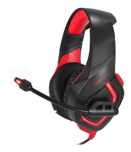 Imagen 3 de 3 de Audífonos gamer Onikuma K1-B black y red