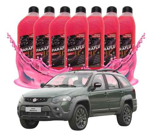 Kit 7l Aditivo Radiador Paraflu Palio Weekend 2018 2019 2020