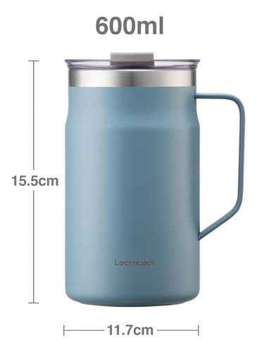 Taza Doble Pared Lock & Lock Amarillo, Con Tapa, 225 Ml