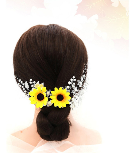 Tocado De Girasol Creativo Boda Diadema De Novia Moda