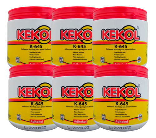 Adhesivo Acrílico Piso Vinílico 1 Kg Kekol K-645 Caja X6 C