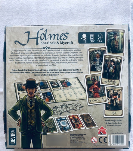 Sherlock Holmes & Mycroft Jogo De Tabuleiro Devir C/ Sleeves (Usado)