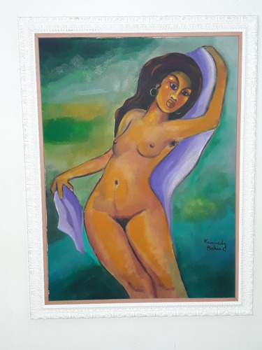 1790- Kennedy Bahia Ost 71x92 Com Moldura. Figura Feminina. (Usado)