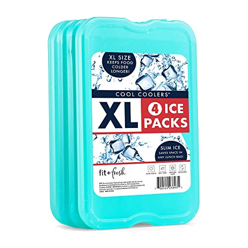 Xl Coolers Freezer Slim Ice Pack Lonchera, Juego De 4, ...