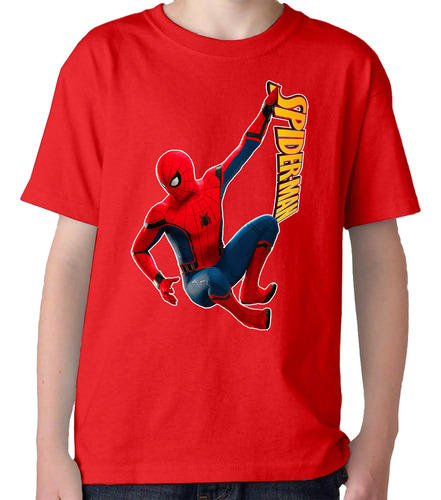  Remera Camiseta Algodon Spiderman En Varios Colores