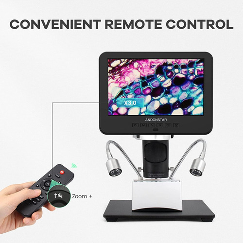 Imagen 8 de 10 de Microscopio Digital Andonstar Ad246s-m 3 Lentes Hdmi Metal