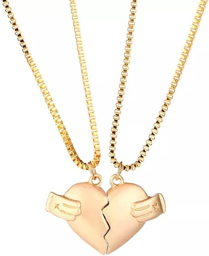 Collar Mujer Corazón Oro Magnético, Oro, Perla