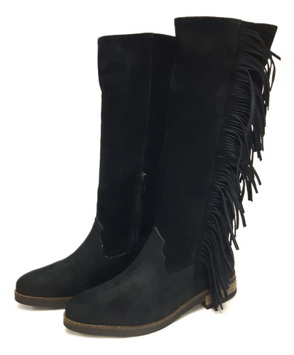 Botas Largas Con Flecos Gamuza Penelope Última Moda 3108