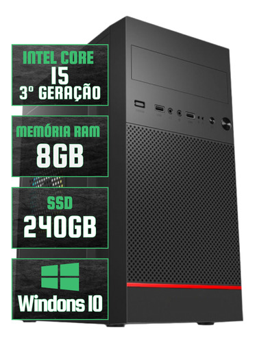 Cpu Pc Torre Core I5 3470 3.20ghz 8gb Ssd 240gb Com Nf