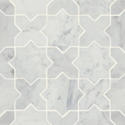 Mosaico De Mármol Pulido Monet De 12 X 12 Pulgadas, Carrara