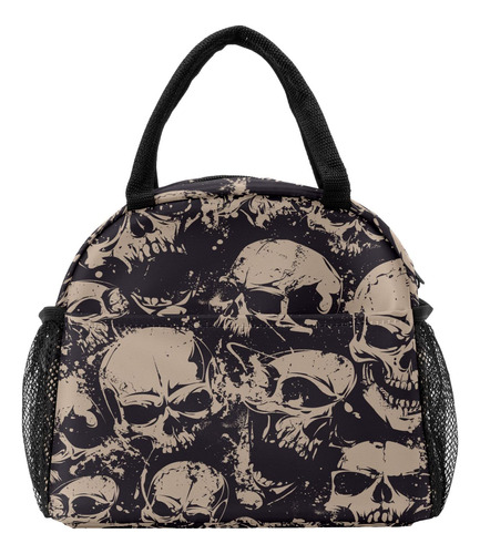 Mukjhoi Bolsa Almuerzo Cabeza Calavera Gotica Punk Blanco