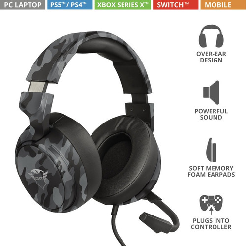 Imagem 2 de 5 de Headset Gaming Trust Gxt433k Pylo Mult Camo