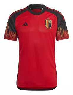 Camisa adidas Bélgica Oficial 1 2022 Vermelha Masculina