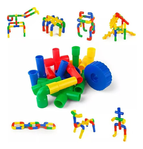 X4 Juego De Bloque De Construcción De Tuberías 26 Piezas