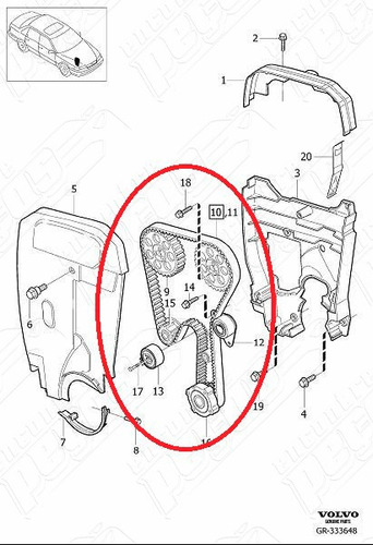 Conjunto Correia Dentada Volvo C30 2.0 2006-2013 Original