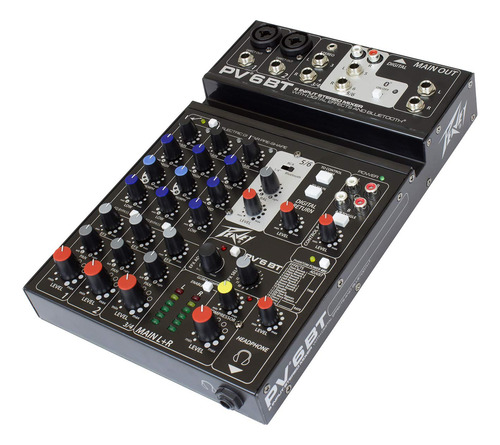 Mezcladora Compacta Peavey Pv 6 Bt De 6 Canales Con