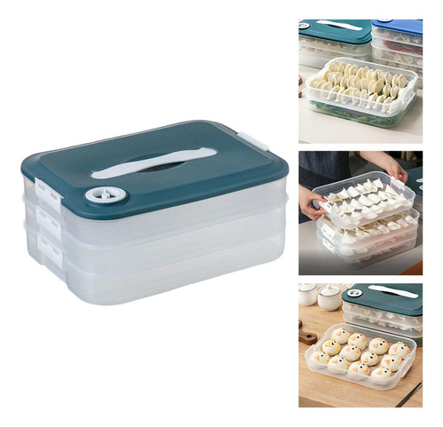 W Organizador De Bolas Hervida Para Nevera 3 Capas Verde