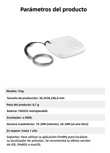 Rastreador espía pequeño para llavero, funda para mascotas, iPhone, color: blanco