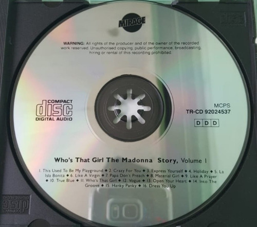 The Gary Tesca Orchestra - Who's That Girl The Madonna Story (Usado)