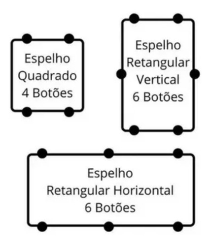 Botão Frances / Suporte Para Espelhos - 4 Unidades