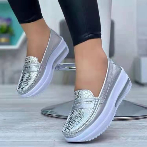 Zapatos Casuales De Mujer Con Suela Gruesa Zapatos Planos
