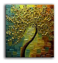 Comprar Pinturas Al Óleo 3d Sobre Lienzo Flores Doradas Pinturas De 