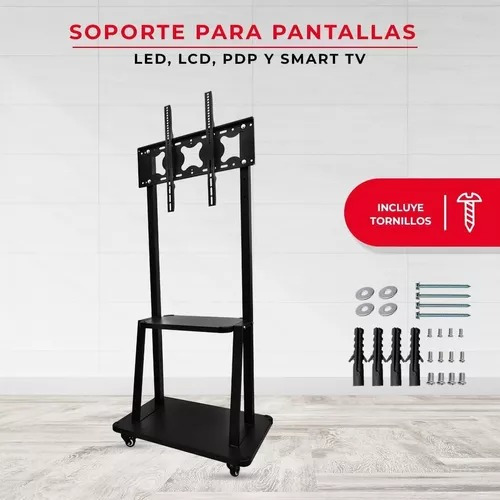 Base De Piso Movible Para Pantallas 40 A 80 Link Bits Negro
