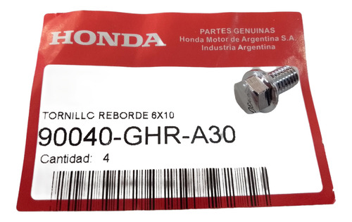 Tornillo De Escape Honda Reborde 6x10 Original