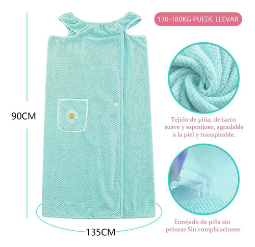 Lj Toalla De Microfibra Bata De Mujer Suave Y Absorbente
