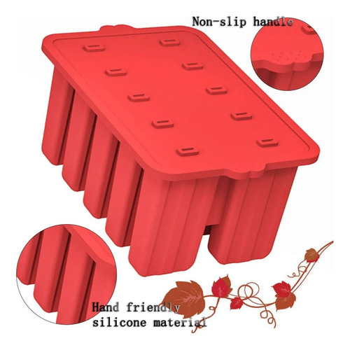 Silicona Helado Helado Paletas Maker 10 Cavidades Casero Pop