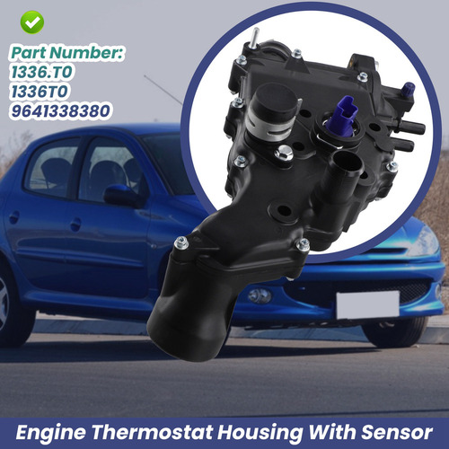 W Carcasa De Termostato De Motor 9641338380 Con Sensor Para