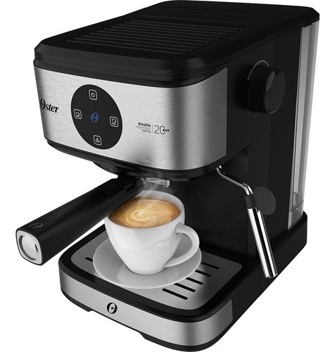 Cafeteira Espresso Double Digital Oster Cor Prateado/preto Prateado/preto