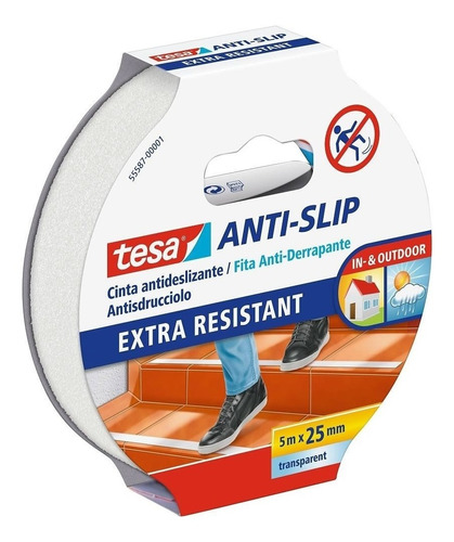 Fita antiderrapante transparente Tesa 25 mm x 5 m ao ar livre