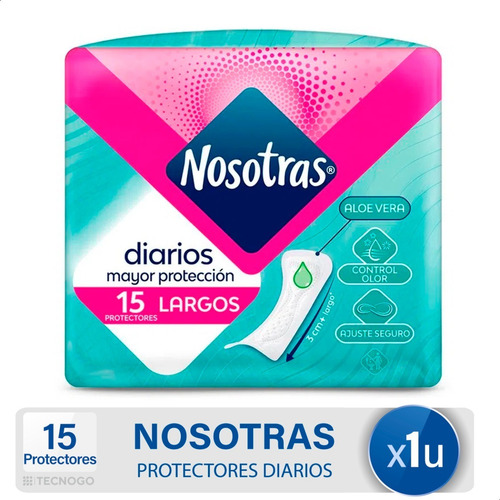 Imagen 1 de 4 de Protectores Diarios Nosotras Largos 15 U