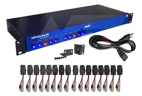 Rack Cftv Power Balun Hd 8000 4k Onix 16 Canais C/ Fonte 5a