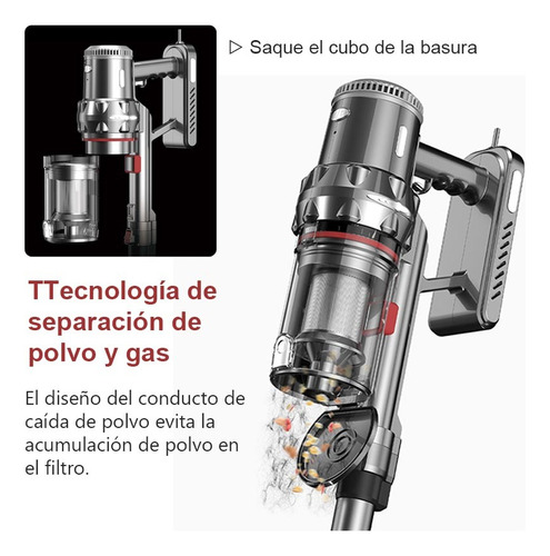 Aspiradora Vertical 4m Cable Filtro 18000kpa Soporte Pared