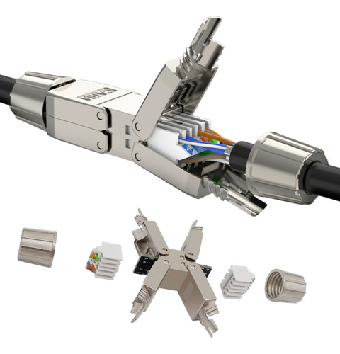 Gigabit Pro Emenda Rj45 Cat.6a 10gbps Blindada 23awg
