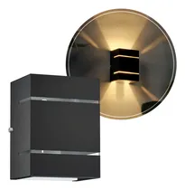 Comprar Arandela Eco 2 Frisos Focos Lâmpada Comum Parede Muro Mf131 Cor Preto 110Vu002F220V