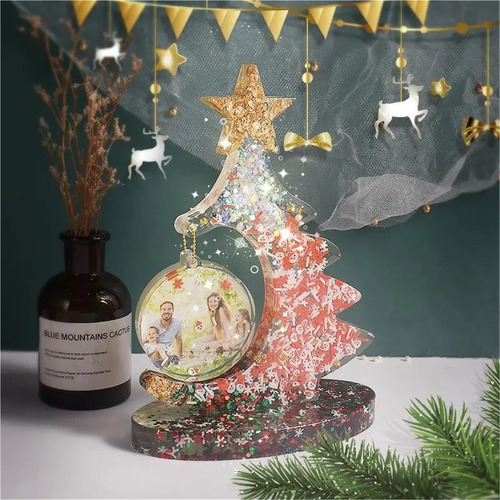 Moldura Para Fotos Em Resina Em Formato De Árvore De Natal